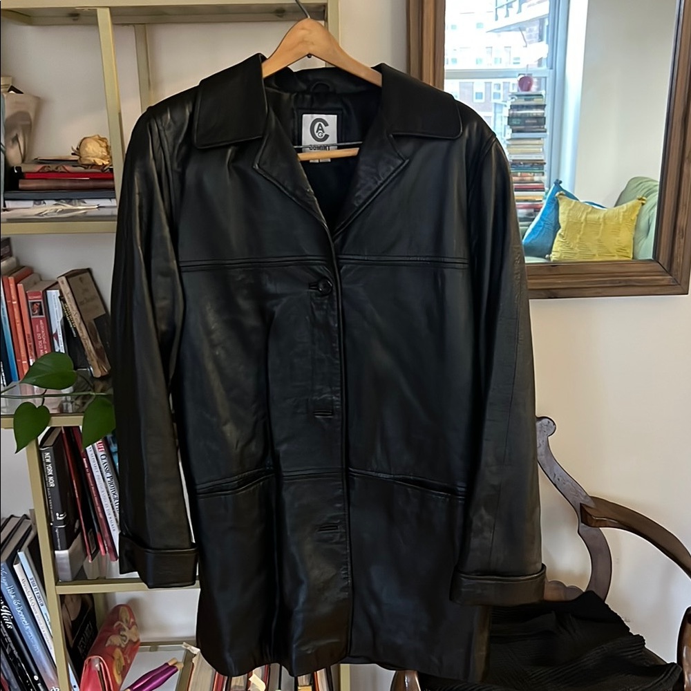 C. Wonder Black Leather Coat